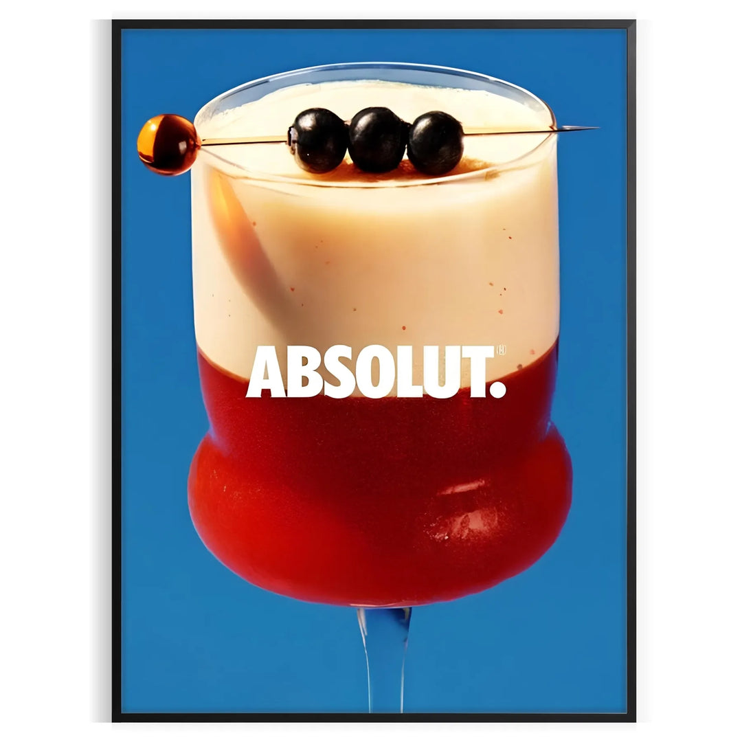 Vintage cocktail illustration featuring brown and blue tones
