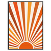 Abstract bohemian art with earthy browns and warm oranges - in a black frame