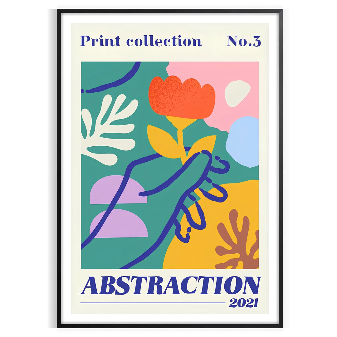 Maximalist abstract design with layered shapes in yellow and orange