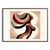 Black and orange abstract woman poster in bold modern minimal style - in a black frame