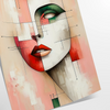 Abstract geometric human poster in orange and red, modern art print - as a rolled, unframed print