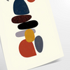 Minimalist Scandinavian abstract poster with orange and white geometric shapes - as a rolled, unframed print