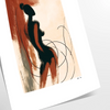 Abstract woman art poster in black and orange minimalist style - as a rolled, unframed print