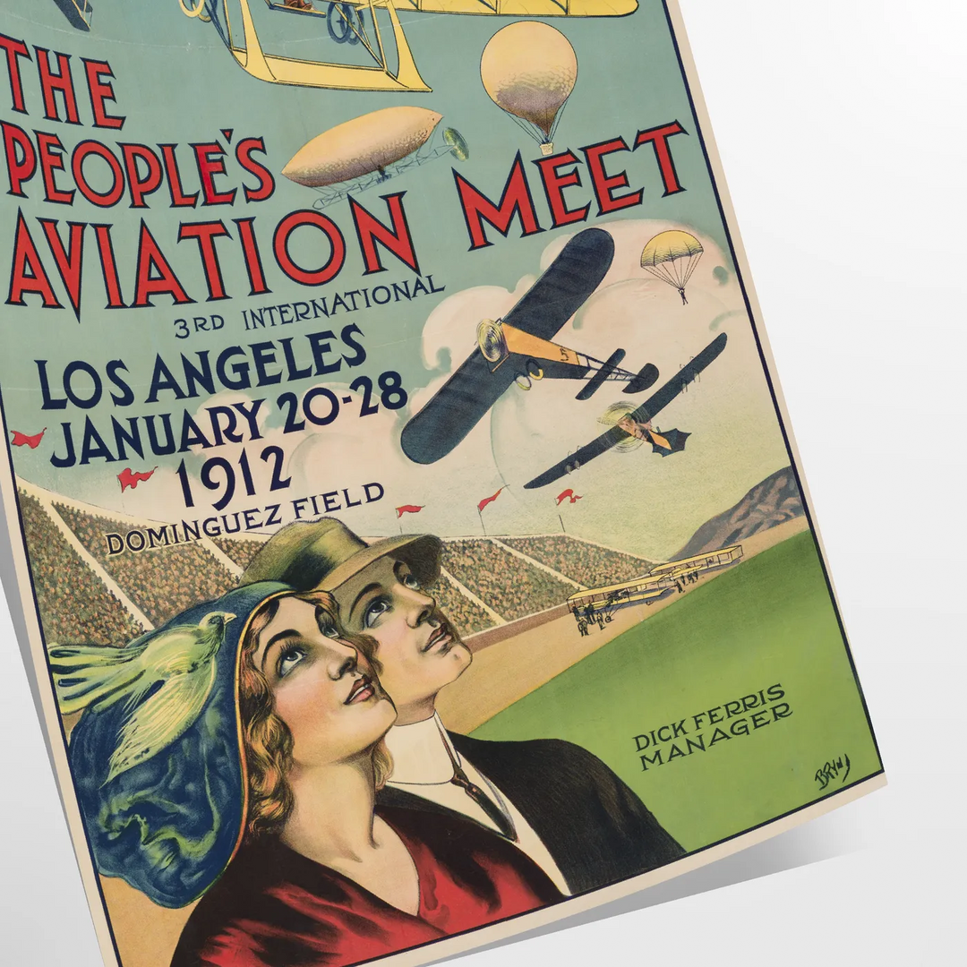 Sleek black and green airplane travel poster in minimalist graphic style - as a rolled, unframed print