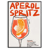 Poster raffigurante un Aperol Spritz stilizzato in arancione e nero - in una cornice nera