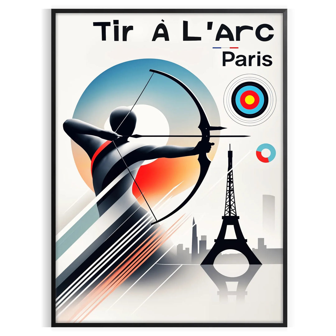 Unframed stylized Arc de Triomphe poster with minimalist Paris illustration
