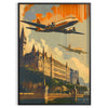 charme intemporel art affiche voyage teintes vertes oranges une déco vintage chic un cadeau raffiné disponible A4 cm A0 - dans un cadre noir