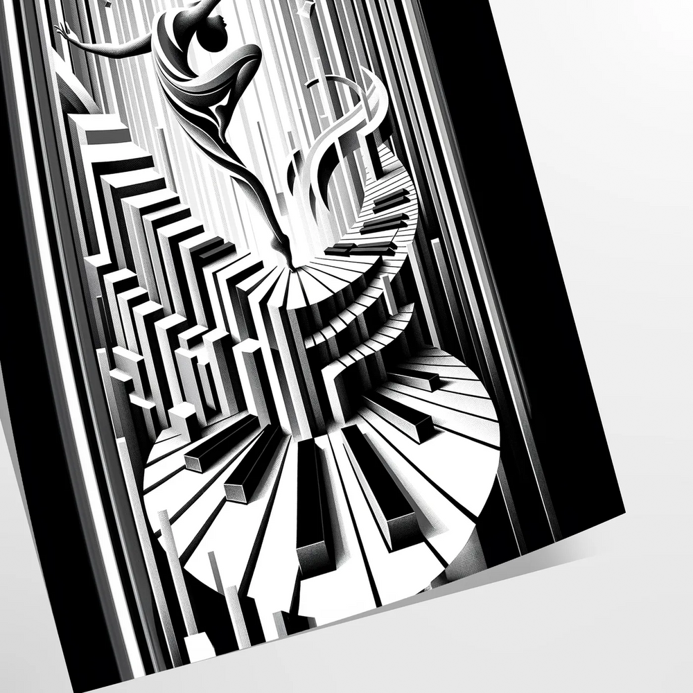Art Deco poster featuring a jazz dancer silhouette in black and gray