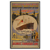 Black and gray Atlantic transport liner travel poster, vintage graphic artwork - in a black frame
