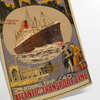 Black and gray Atlantic transport liner travel poster, vintage graphic artwork - as a rolled, unframed print