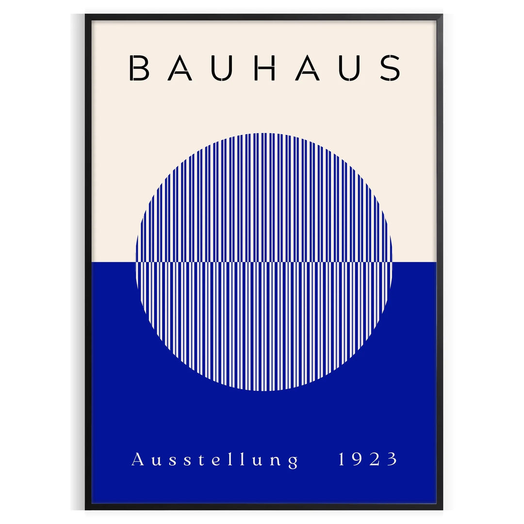 Minimal Bauhaus poster showing geometric shapes and bold composition