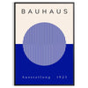 Minimal Bauhaus poster showing geometric shapes and bold composition - in a black frame