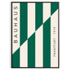 Gray and green abstract design with geometric shapes in Bauhaus style - in a black frame