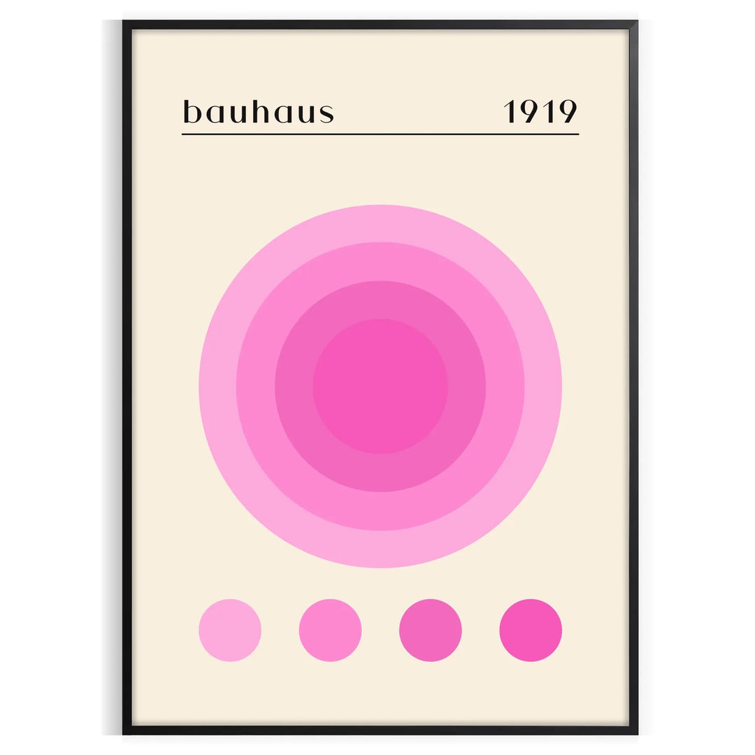 Bauhaus abstract poster featuring geometric shapes and minimalist composition