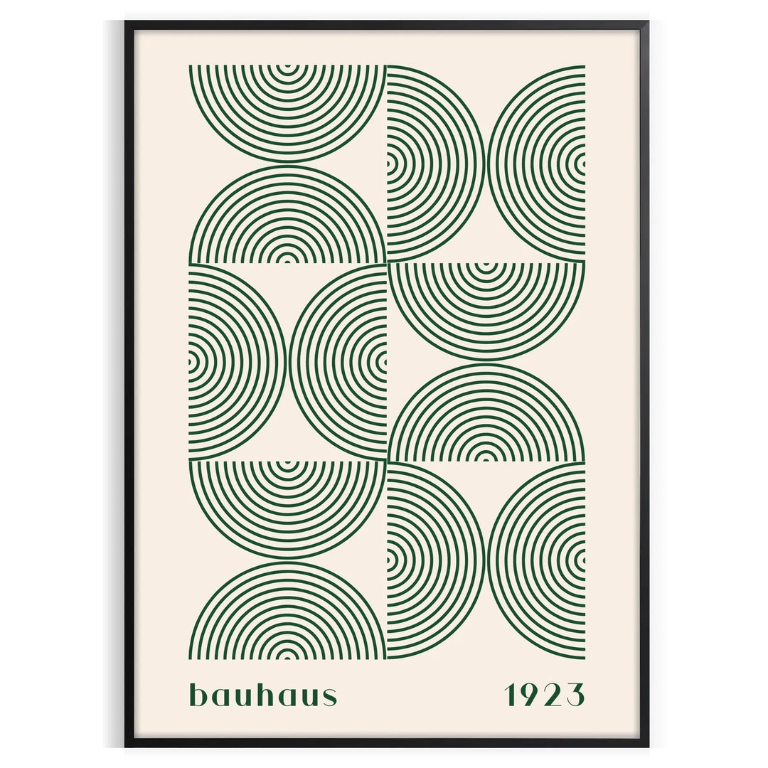 Poster showing Bauhaus abstract geometric composition in minimalist modern style