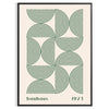 Poster showing Bauhaus abstract geometric composition in minimalist modern style - in a black frame