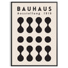 Plakat zeigt Bauhaus abstrakte geometrische Komposition in Primärfarben, modernistischer Stil - in einem schwarzen Rahmen