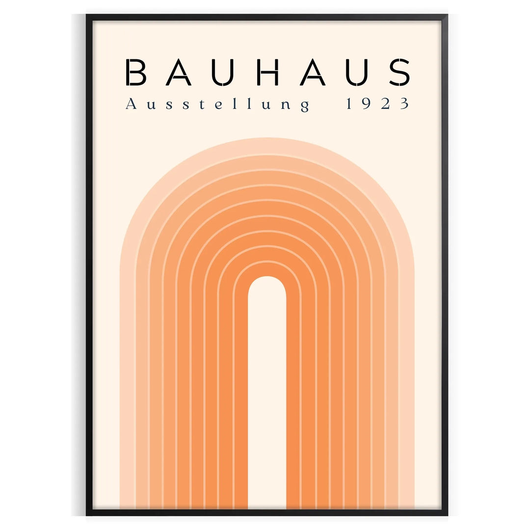 Poster of Bauhaus abstract geometric modernist design in red blue black