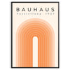 Poster of Bauhaus abstract geometric modernist design in red blue black - in a black frame