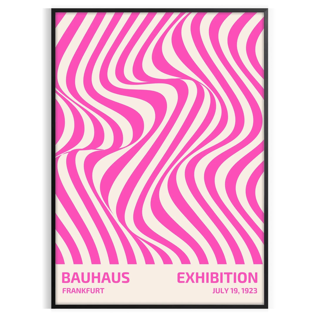 Unframed brown and pink Bauhaus geometric abstract poster