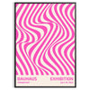 Unframed brown and pink Bauhaus geometric abstract poster - in a black frame