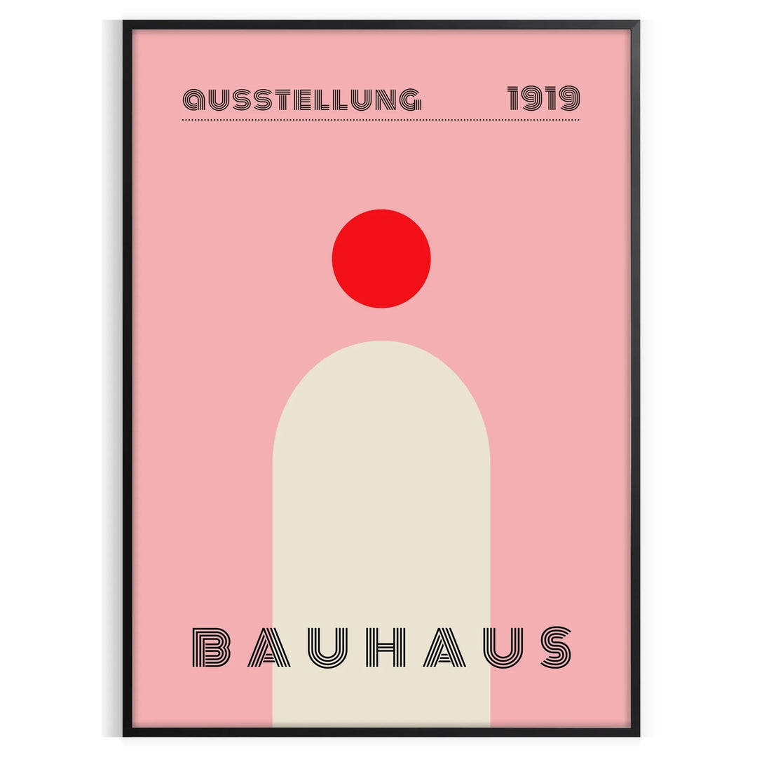 Bauhaus poster featuring geometric abstract composition and minimalist typography