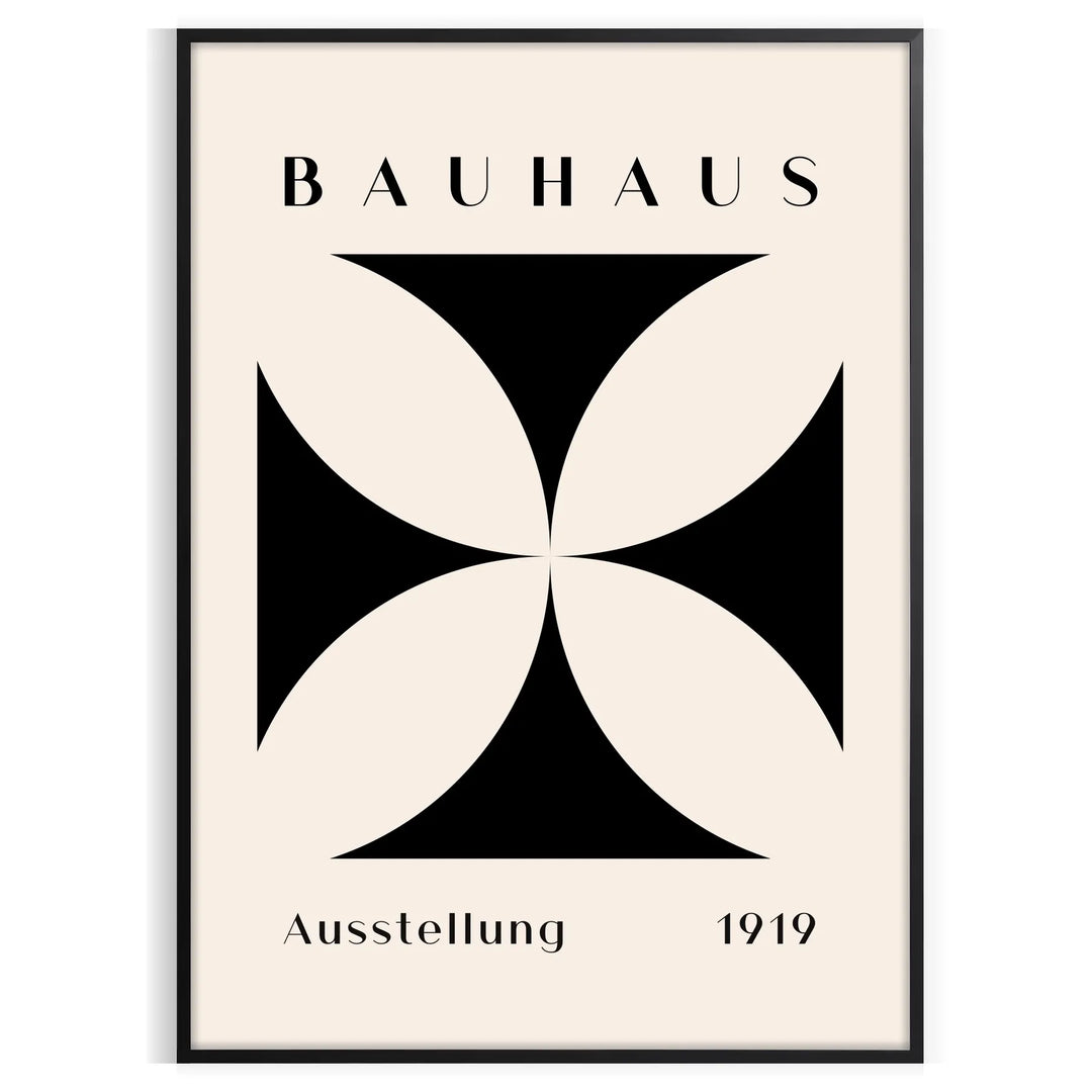 Abstract geometric shapes in muted colors inspired by Bauhaus design