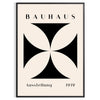Forme geometriche astratte in colori tenui ispirate al Bauhaus - in una cornice nera