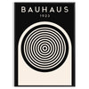 Abstract geometric shapes in Bauhaus style with primary colors - in a black frame
