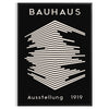 Affiche Bauhaus montrant composition géométrique abstraite en rouge, bleu, jaune - dans un cadre noir