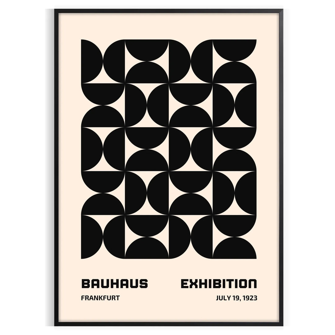 Geometric shapes and lines in Bauhaus style with a minimalist color palette
