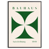 Geometrische Formen und Linien in Primärfarben, inspiriert vom Bauhaus-Design - in einem schwarzen Rahmen