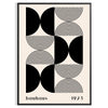 Abstract geometric shapes in Bauhaus style with bold colors - in a black frame