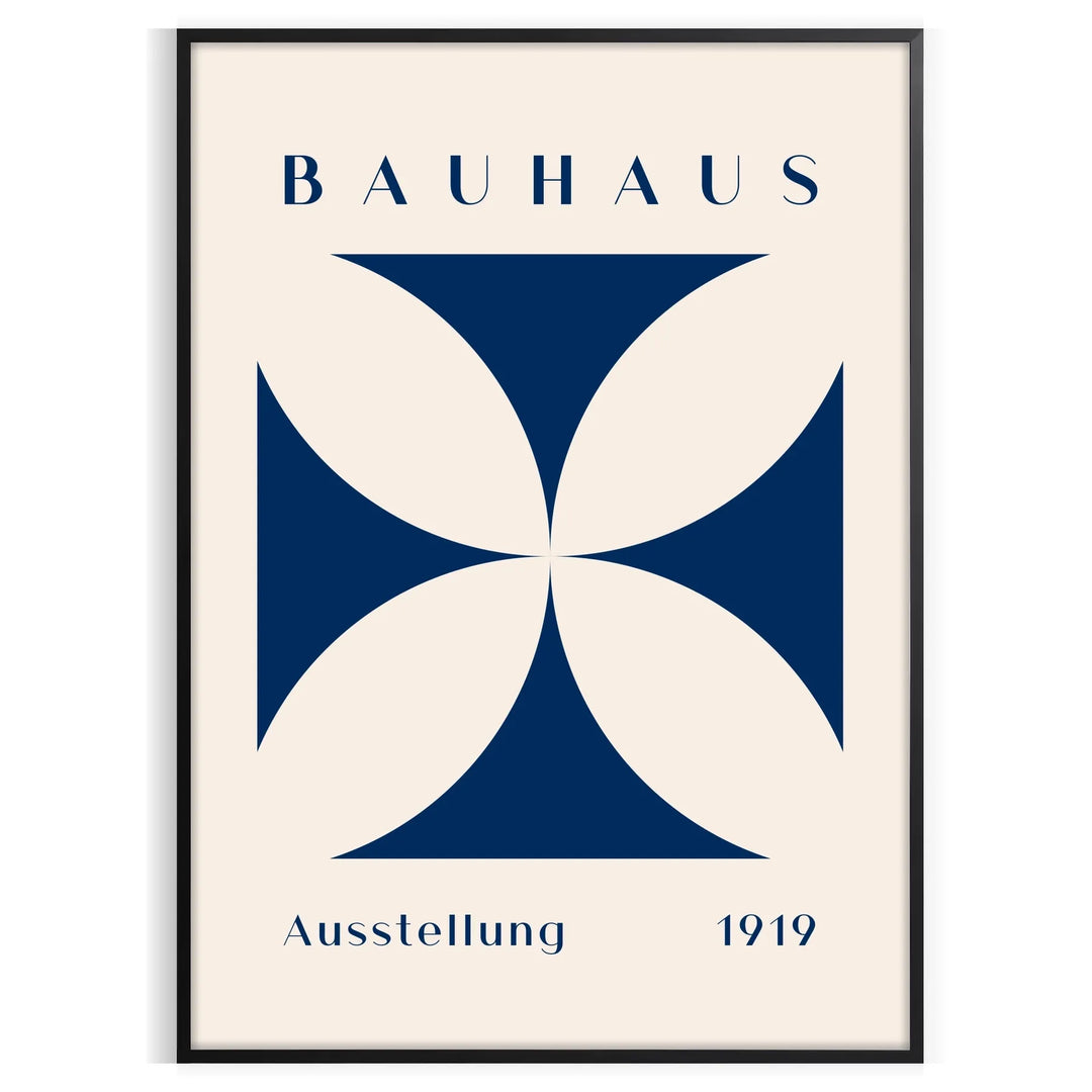 Geometric shapes and lines in primary colors reflecting Bauhaus design principles