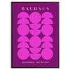 Geometric shapes and lines in Bauhaus style with a minimalist color palette - in a black frame