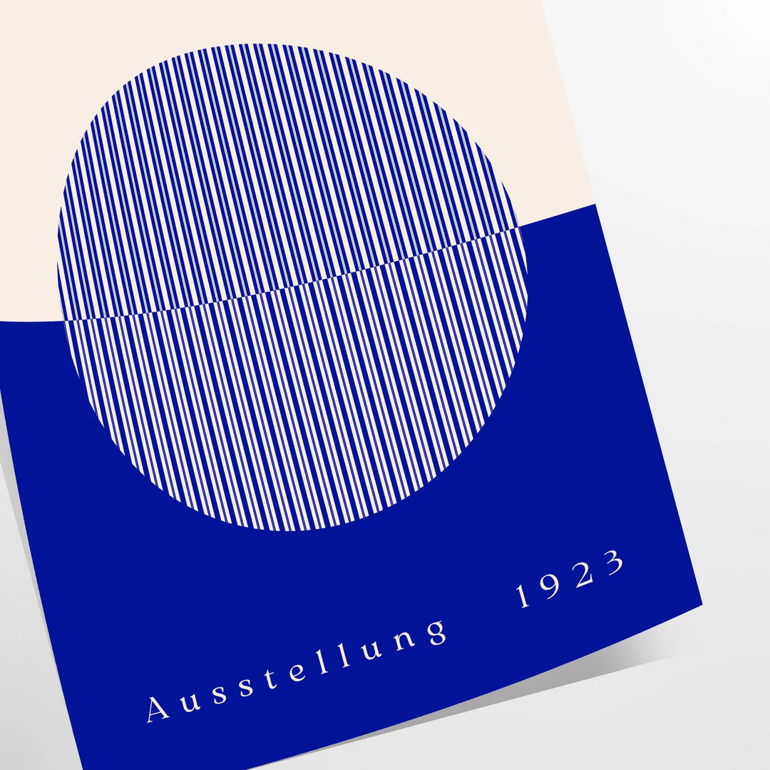 Minimal Bauhaus poster showing geometric shapes and bold composition - as a rolled, unframed print