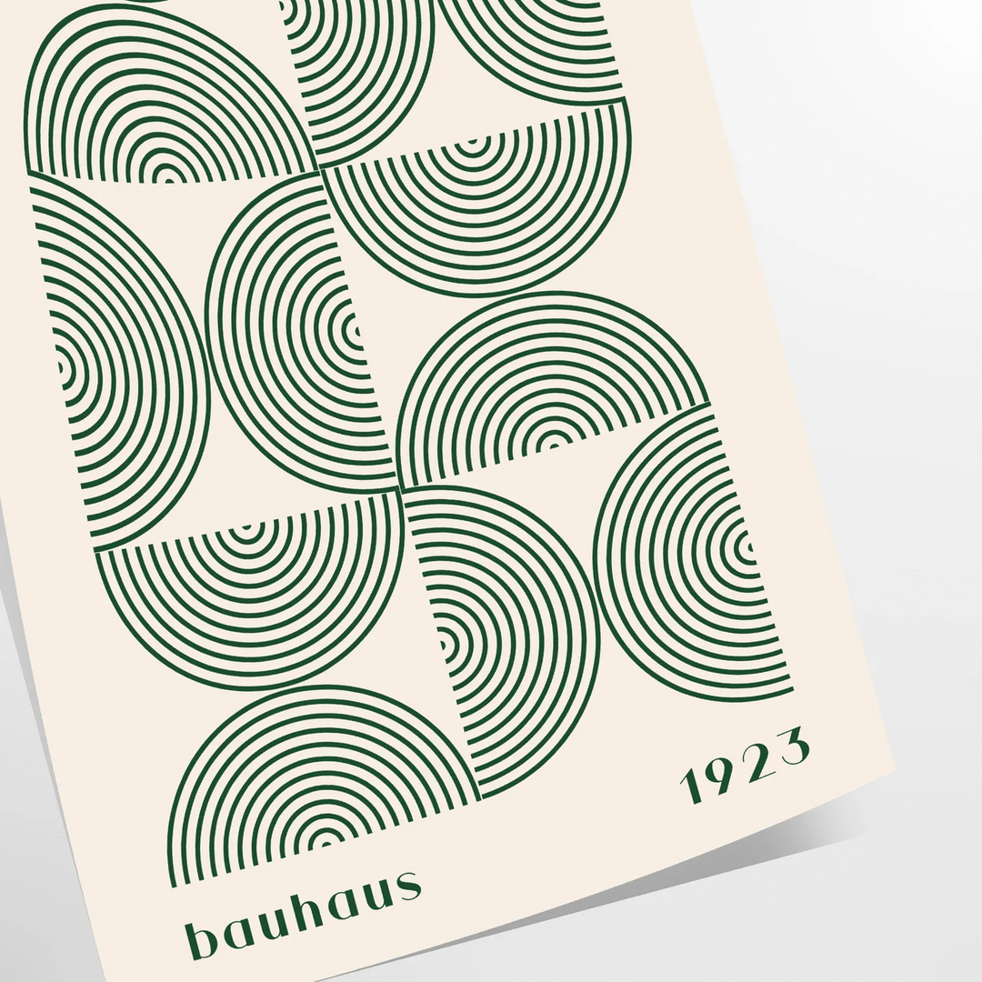 Poster showing Bauhaus abstract geometric composition in minimalist modern style - as a rolled, unframed print