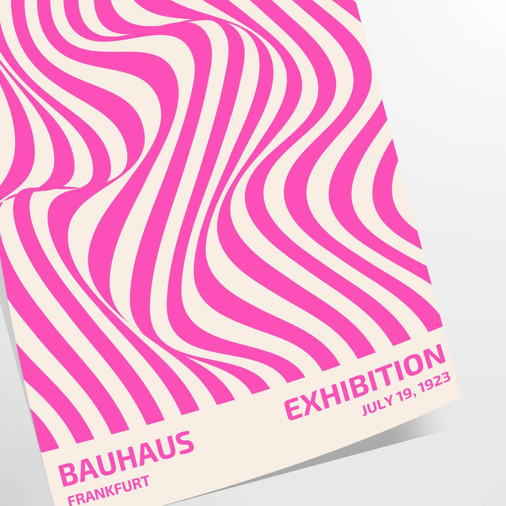 Unframed brown and pink Bauhaus geometric abstract poster