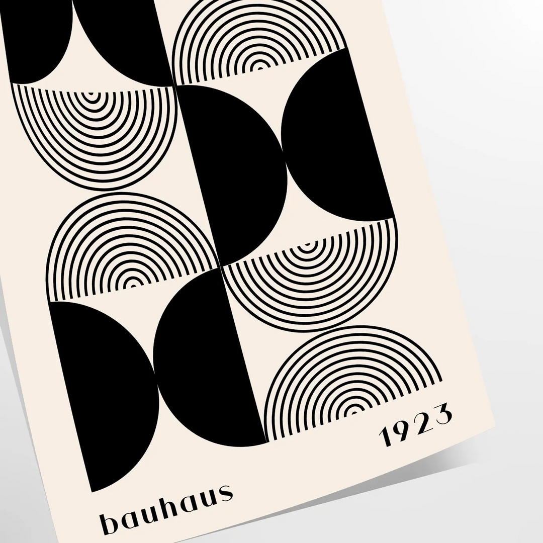 Abstract geometric shapes in Bauhaus style with bold colors - as a rolled, unframed print