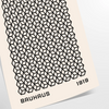 Geometric shapes and lines in Bauhaus style with a minimalist color palette - as a rolled, unframed print