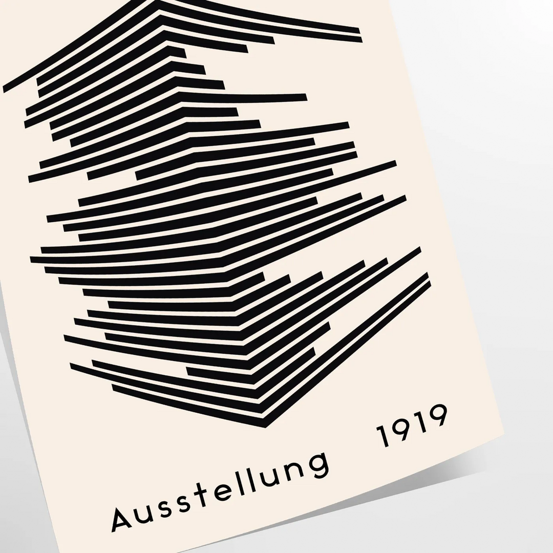 univers intemporel Bauhaus élégant affiche tons gris noir une touche artistique intérieur cadeau idéal amateurs moderne - en tirage roulé, sans cadre
