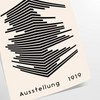 univers intemporel Bauhaus élégant affiche tons gris noir une touche artistique intérieur cadeau idéal amateurs moderne - en tirage roulé, sans cadre