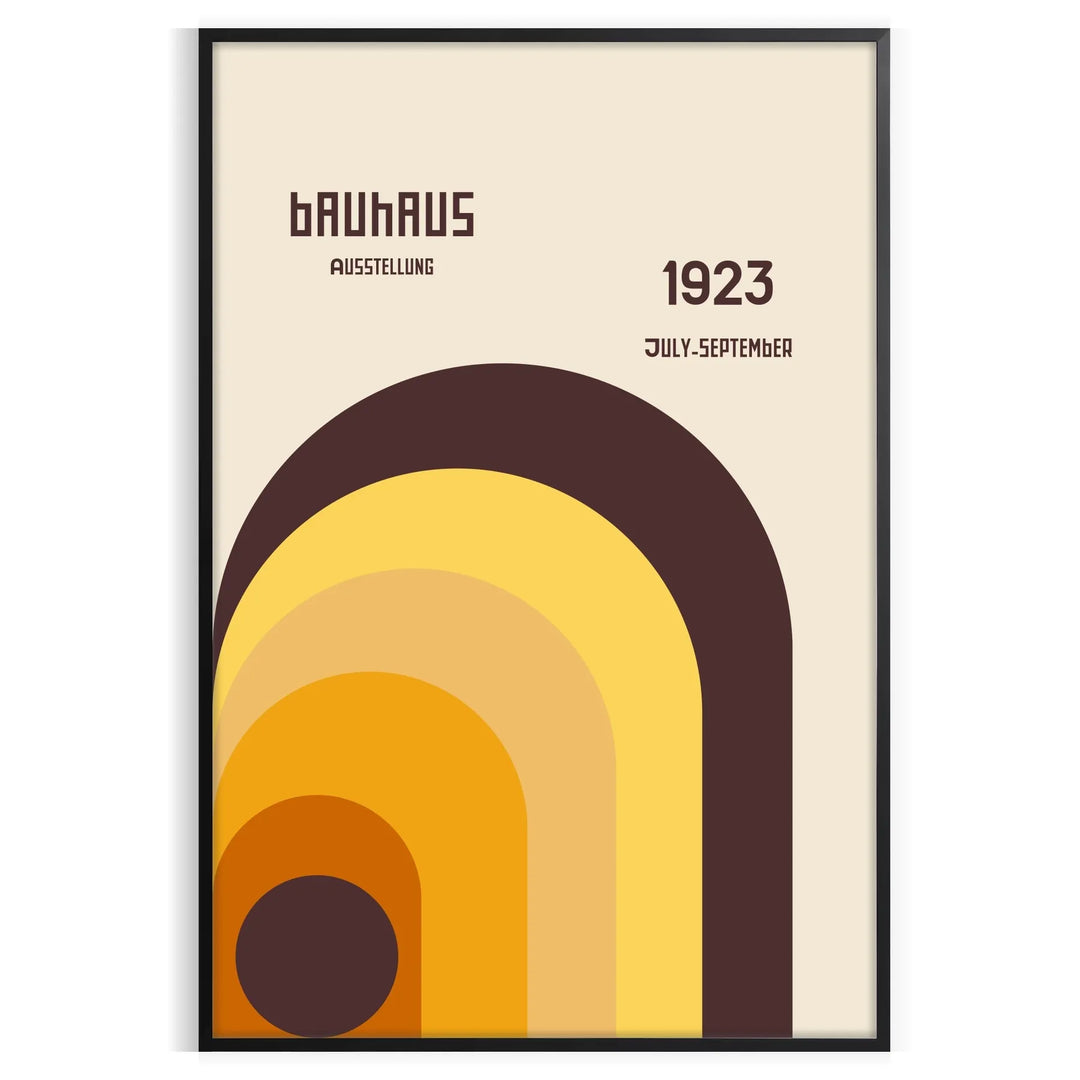 Bauhaus geometric abstract poster with minimalist shapes and clean lines