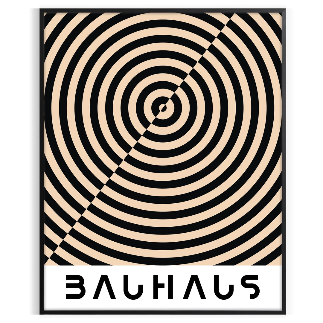 Minimalist Bauhaus geometric abstract composition poster showing shapes and clean layout
