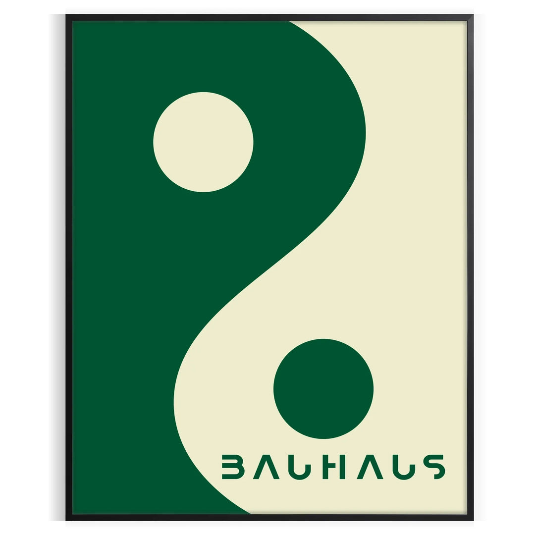 Bauhaus geometric abstract poster showing bold shapes and minimalist layout
