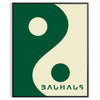Bauhaus Poster mit abstrakten geometrischen Formen und reduziertem Design - in einem schwarzen Rahmen