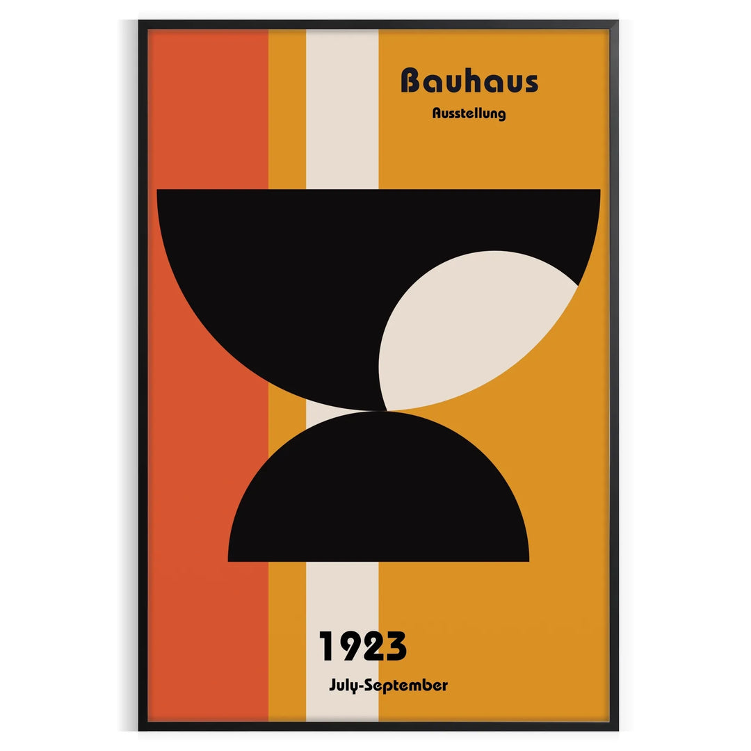 Poster of abstract geometric Bauhaus composition in minimalist modern style