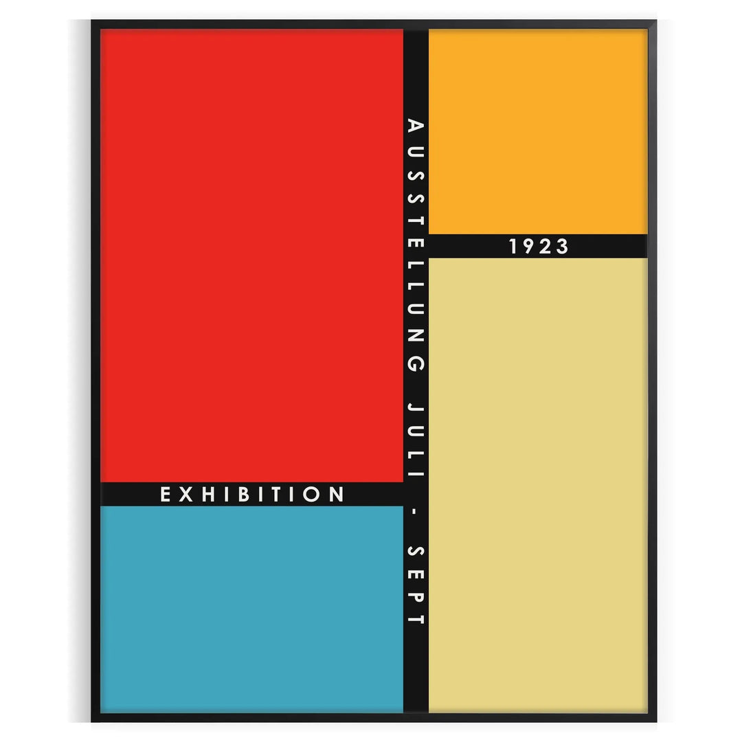 Bauhaus geometric art poster showing abstract shapes and minimal composition