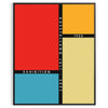 Bauhaus geometric art poster showing abstract shapes and minimal composition - in a black frame