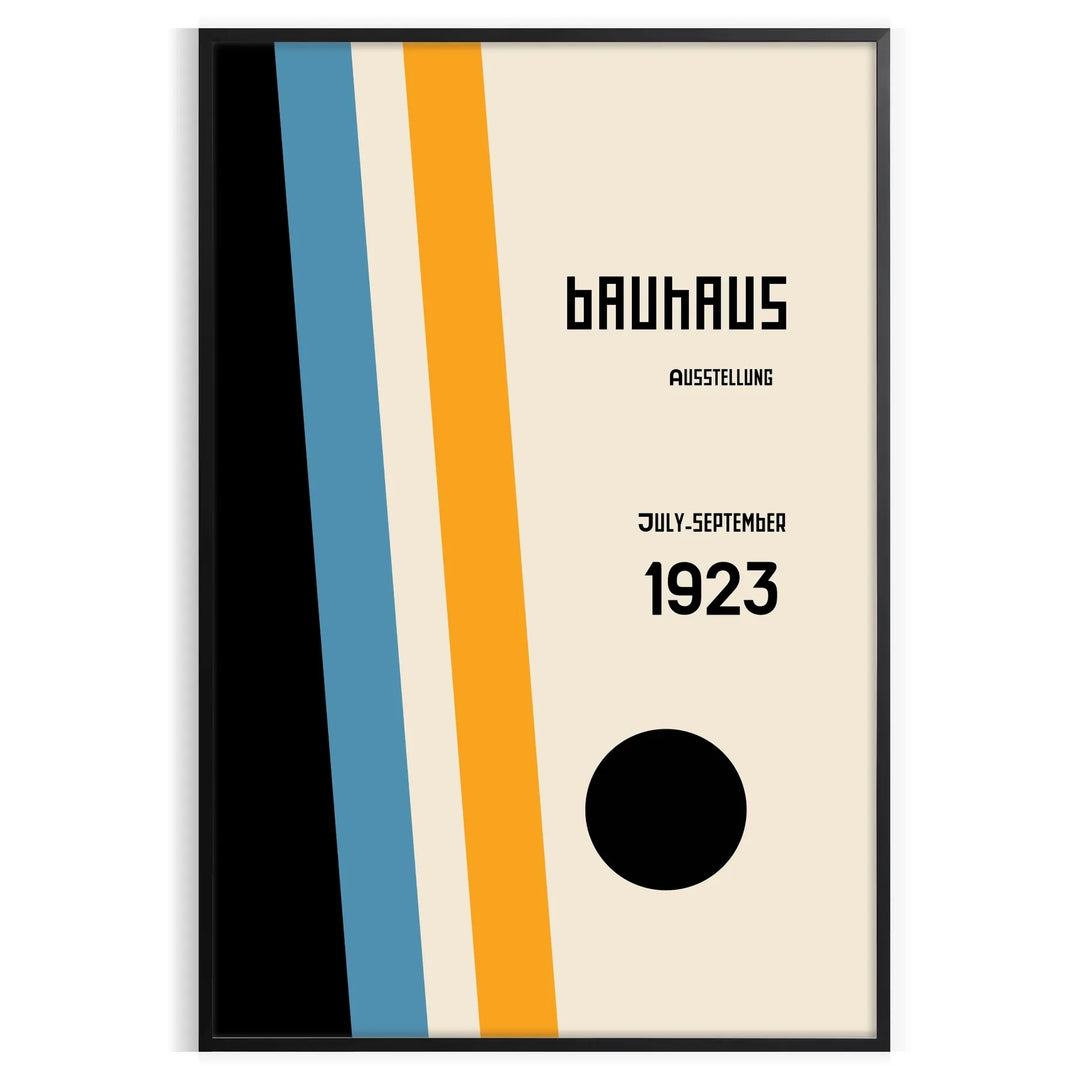 Gray and white Bauhaus geometric abstract art poster, minimalist design
